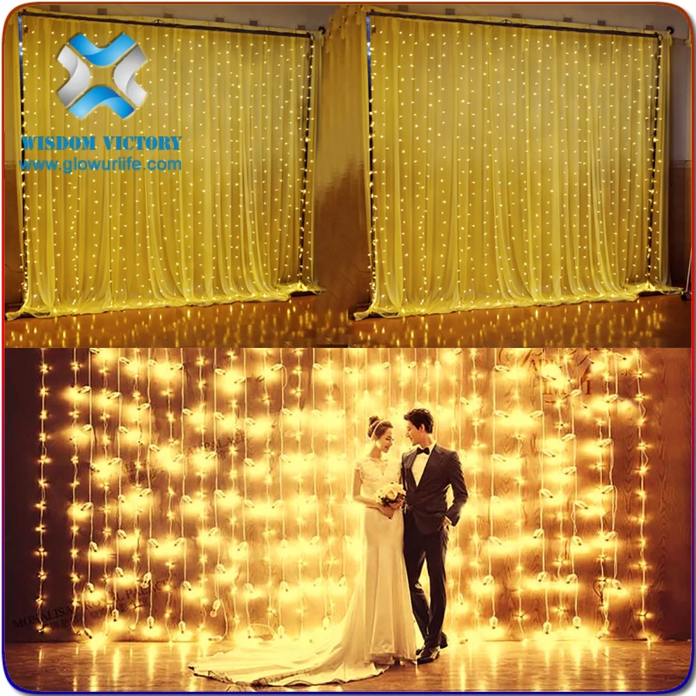 3M Outdoor/Indoor Led Light Curtain Professional Led Christmas Curtain Waterfall Lights Stunning AC LED Curtain String Lights