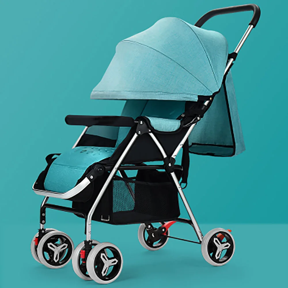Wholesale High Quality Baby Stroller Aluminum Alloy Frame Linen Canopy Baby Pram Factory Price