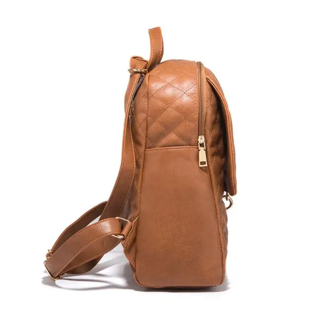 Hot Selling New Design Fashion Ladies Style Pu Mini Backpack Leather Contrast Leopard For Women