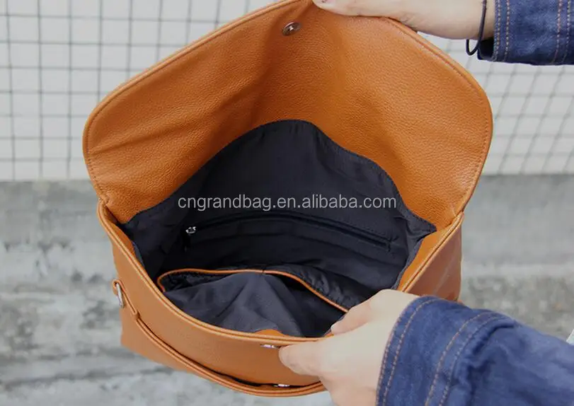 Hot Sale Genuine Pebbled Leather Pouch Women Fold-over Clutch Fashion Lady Hand Bags with removable strap