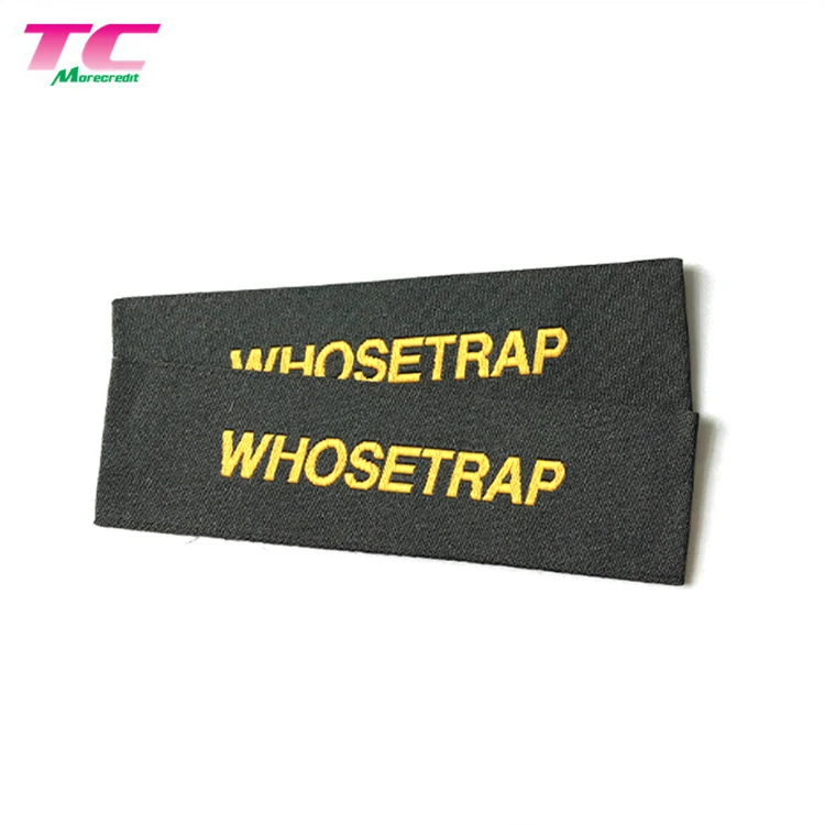 Wholesale Custom End Fold Woven Garment Label Tags HD Damask Woven Label Tag For Clothing