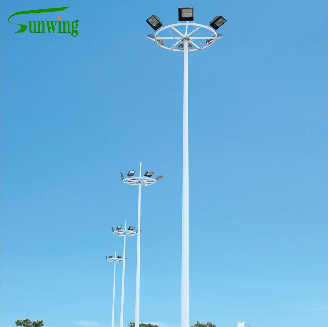 15m,20m,25m,30m Meters Height Square High Mast Light Poles Hot Dip Galvanized Carbon Steel High Mast Lighting Pole