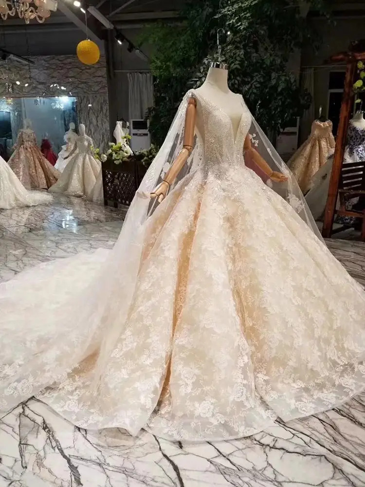 LSS349 sexy v neck western ball gowns with cape quinceanera dresses elegant sample wedding ball gown