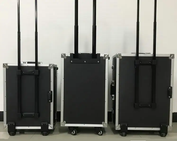 
Custom size Carrying Trolley Aluminum Tool Case with Wheels or Rolls 
