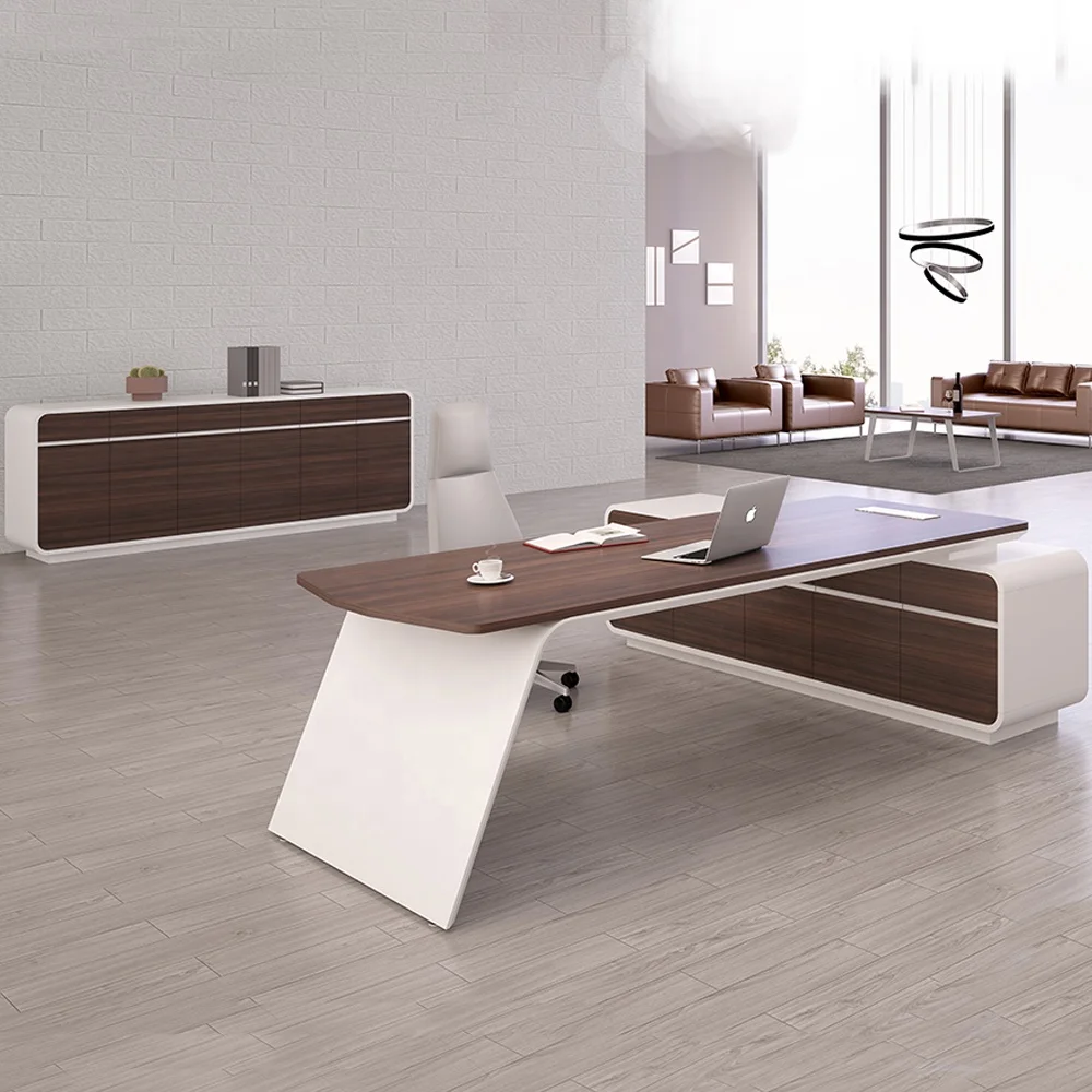 Modern Chairman Furniture MDF veneer Table Office CEO Desk,  luxury l shaped office desk office furniture