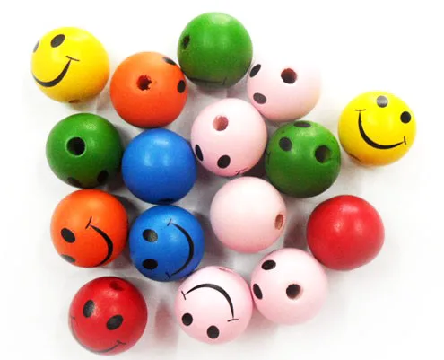 Деревянные бусины smile face для ювелирных изделий
