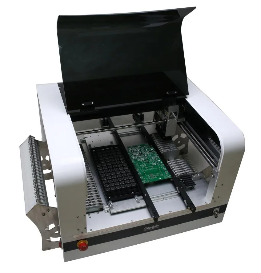 
SMD Pick and Place Machine with Vision 4 Heads Auto Rails Chip Mounter NeoDen 4 Feeder SMT Nozzle 0201 BGA IC LED 