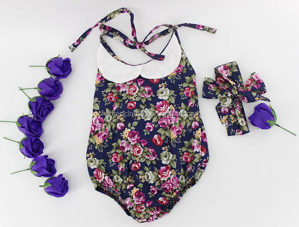 Bulk wholesale kids clothing manufacturers overseas baby floral 2 piece clothes summer dress romper