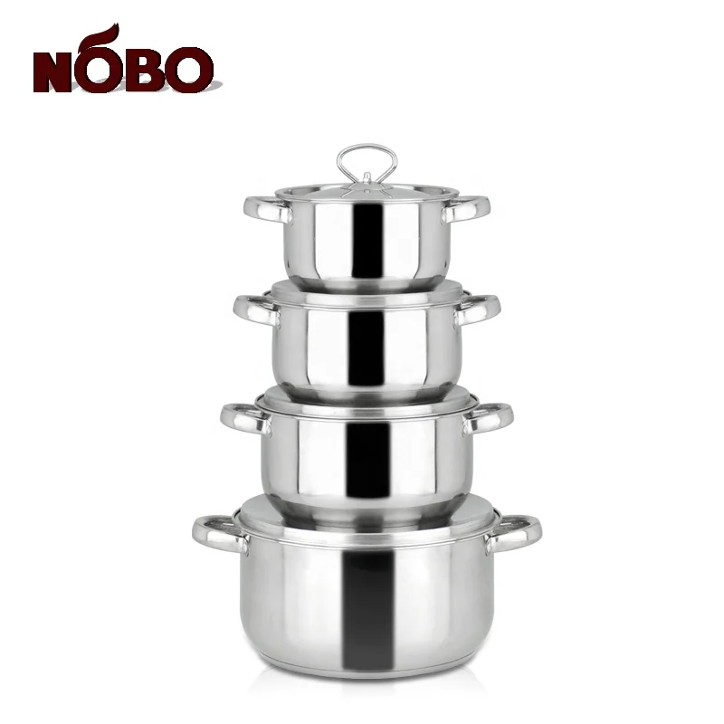 NOBO factory enterprise top selling kitchen pan cooking pot set stainless steel cookware