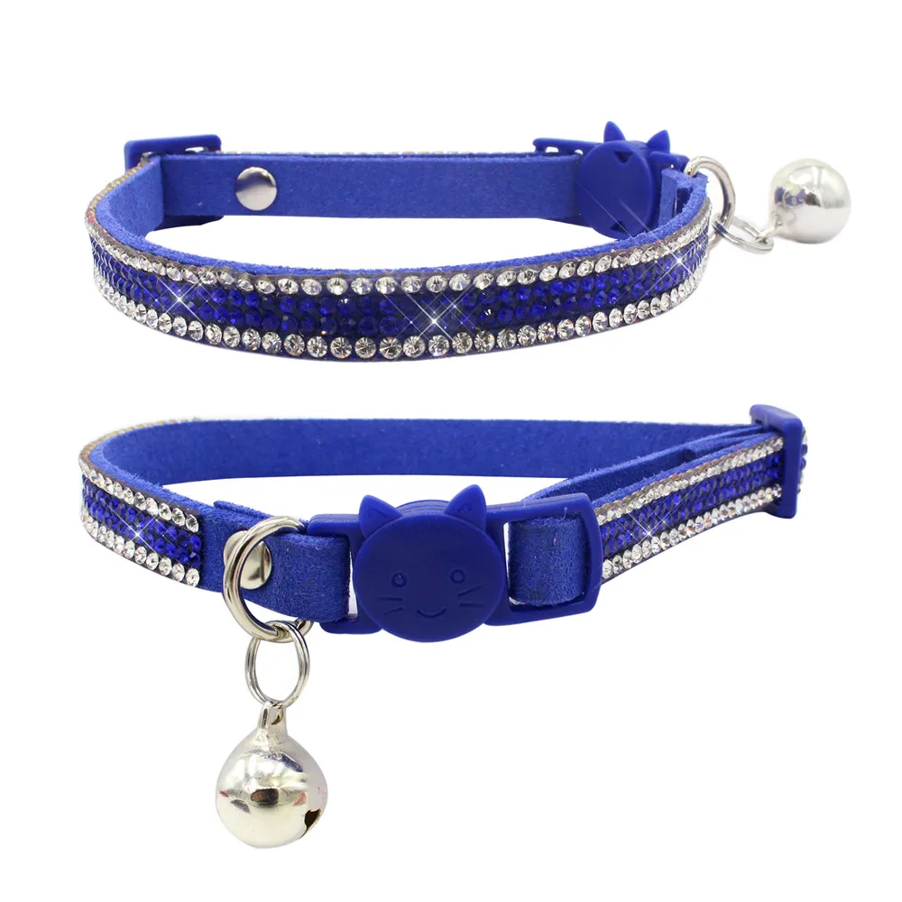 whole custom five colors rhinestone cat collar with safety buckle cat product