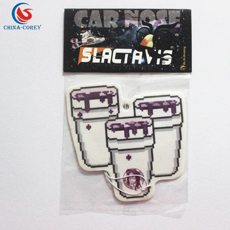 Various scents hanging auto/car paper initial air freshener for wholesale