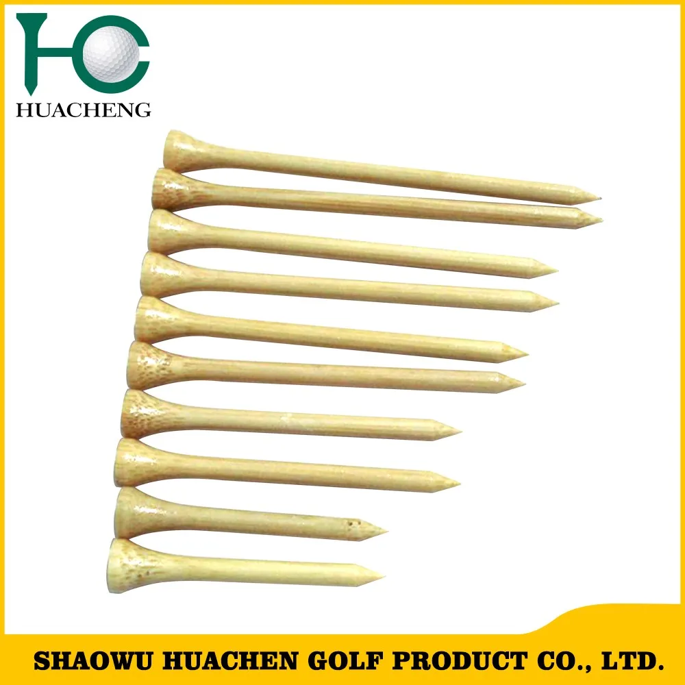 Длинные тенниски для гольфа из натурального дерева/бамбука, Размер 2 3/4 дюйма, с принтом логотипа