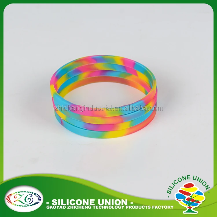 One Direction silk rpint thin rainbow color rubber silicone wristband silicone bracelet