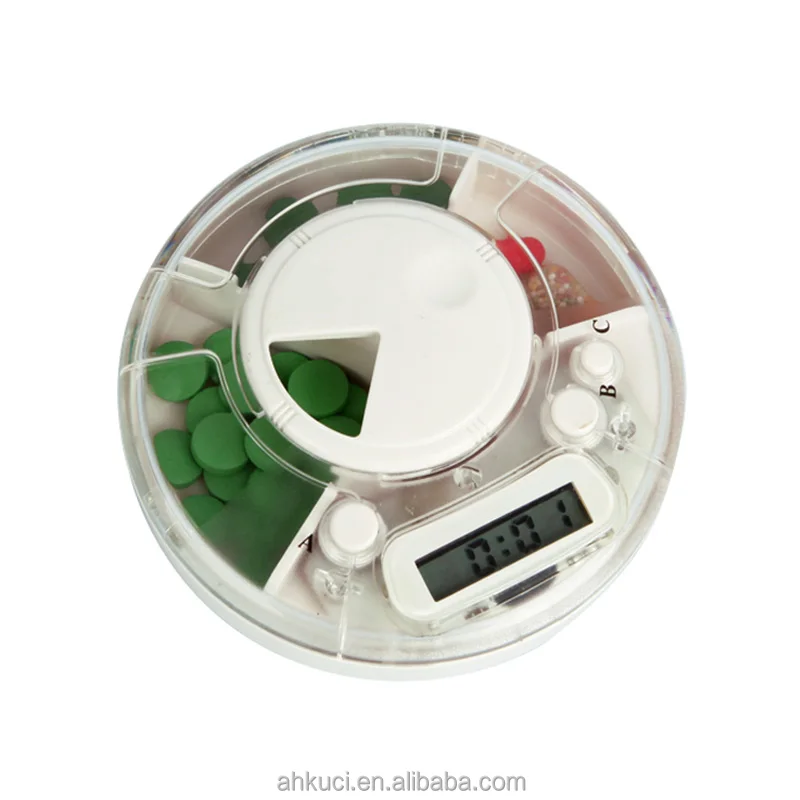 Оптовая продажа, Таймер сигнализации, пластиковая светодиодная подсветка, четыре группы, настройки будильника, таймер в виде таблетки
