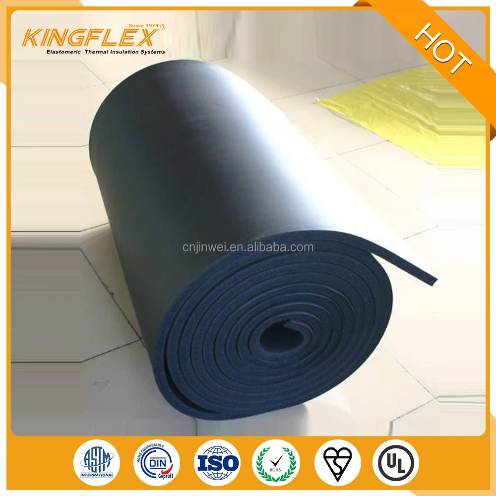 fit rubber insulation sheet on central air condition duct