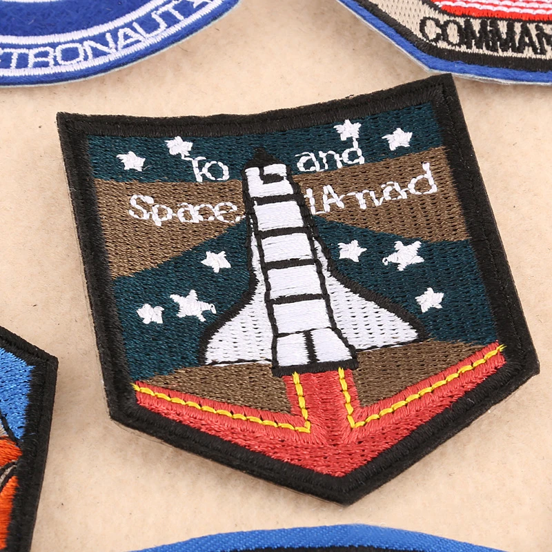 Embroidery Patches for Clothing DIY Stripes Astronaut Appliques Clothes Stickers Iron on Space Badge Drop Shipping