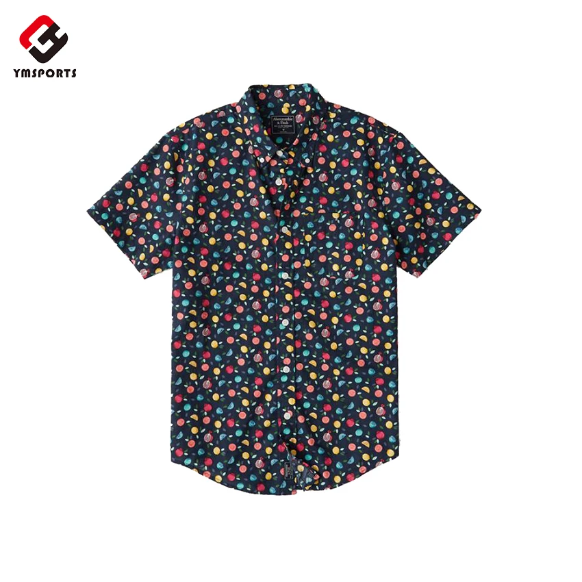 Wholesale Short Sleeves Hawaiian Shirts Custom Printing Mens Shirts
