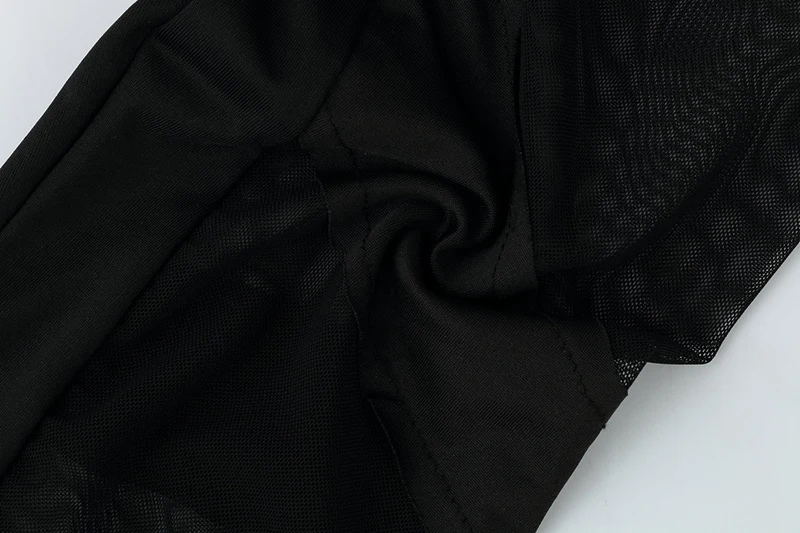 Black Lace High Waist Sport Pants Women Transparent Mesh Sexy Pants Gym Leggings Running Jogging Polyester Material