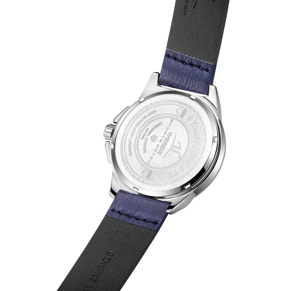 China Factory Supply Top Brand Leather Genuine Quartz Watch SR626SW Men Watch Original WEIDE Luxury