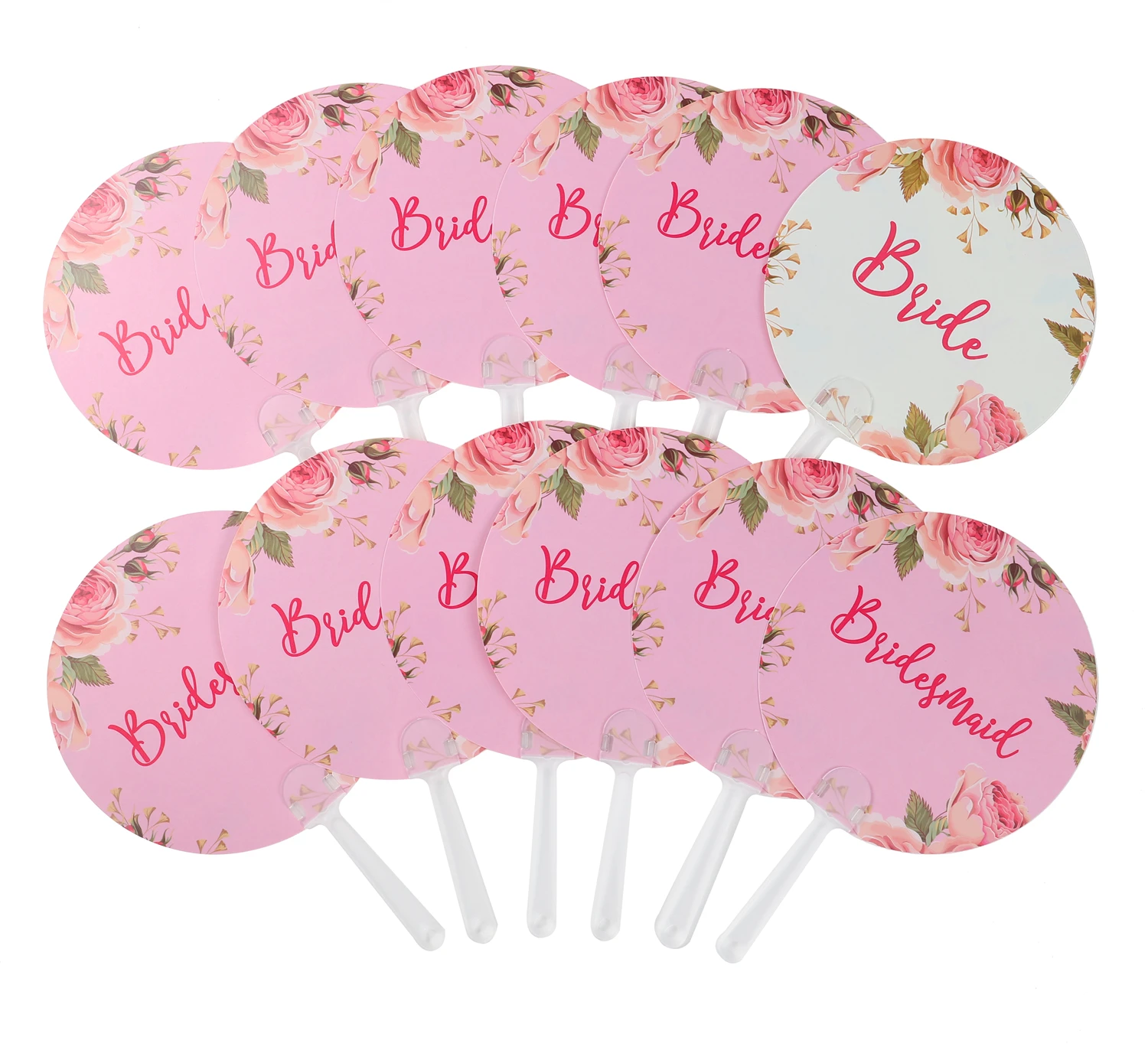 
2019 New Arrival Factory Price PP Plastic Hand Fans For Bachelorette Party Custom Printed(10pack) 