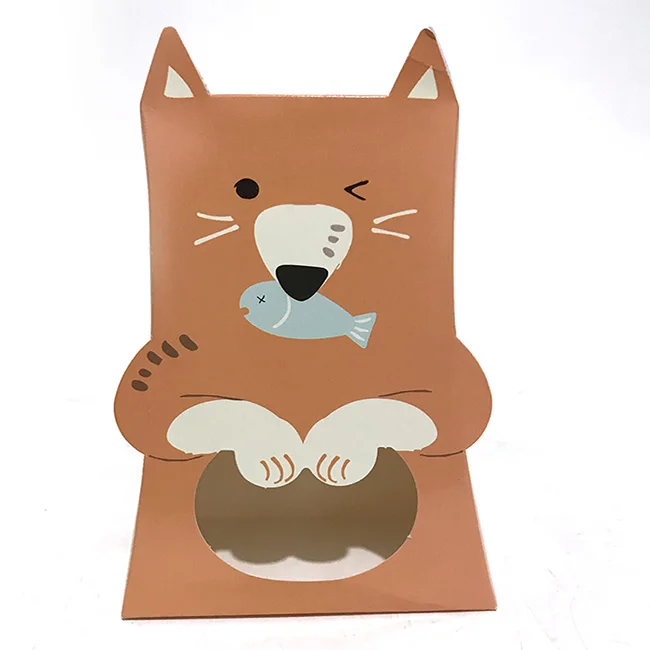 Cartoon animal gift favor chocolate small candy packaging paper display box with window christmas cookies biscuit wholesale