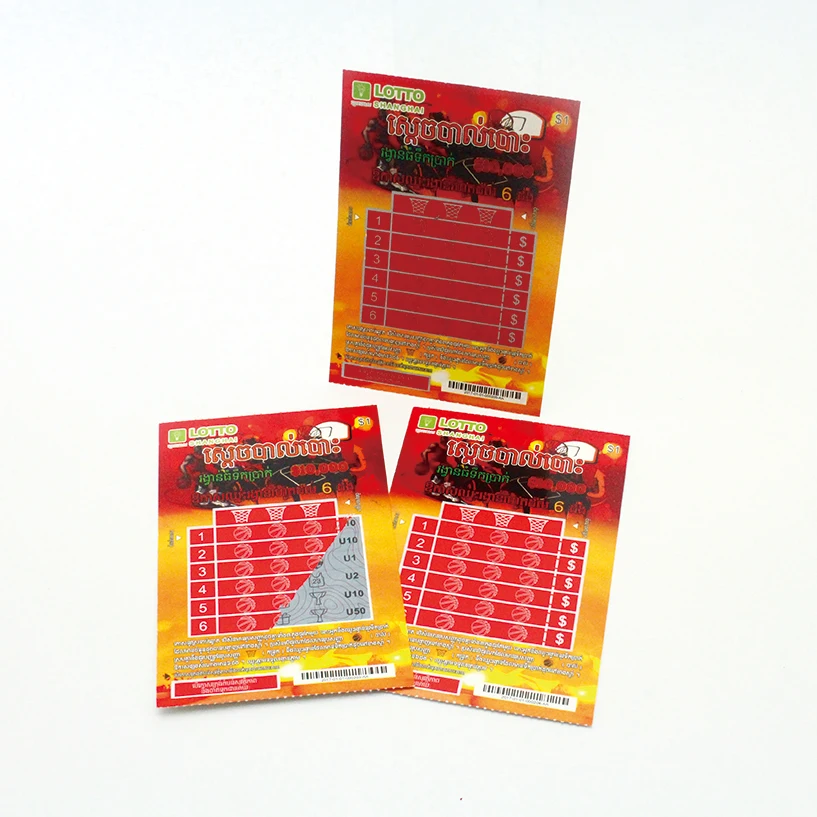 Free Design Custom Scratch Lottery Ticket and Rich Wining Card