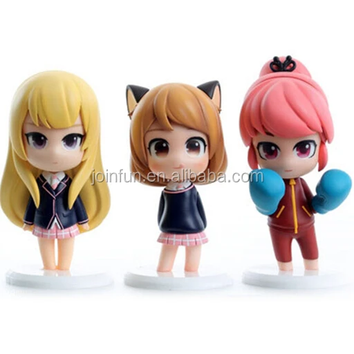 custom manufacture plastic boxing characters anime figure girl, OEM design mini plastic anime girl figure
