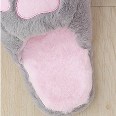 New styles cute cartoon household paw woman plush cotton slippers
