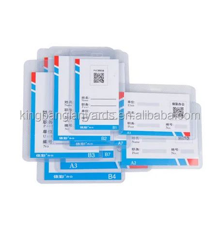 Badge holder hard pvc clear plastic id card case holder