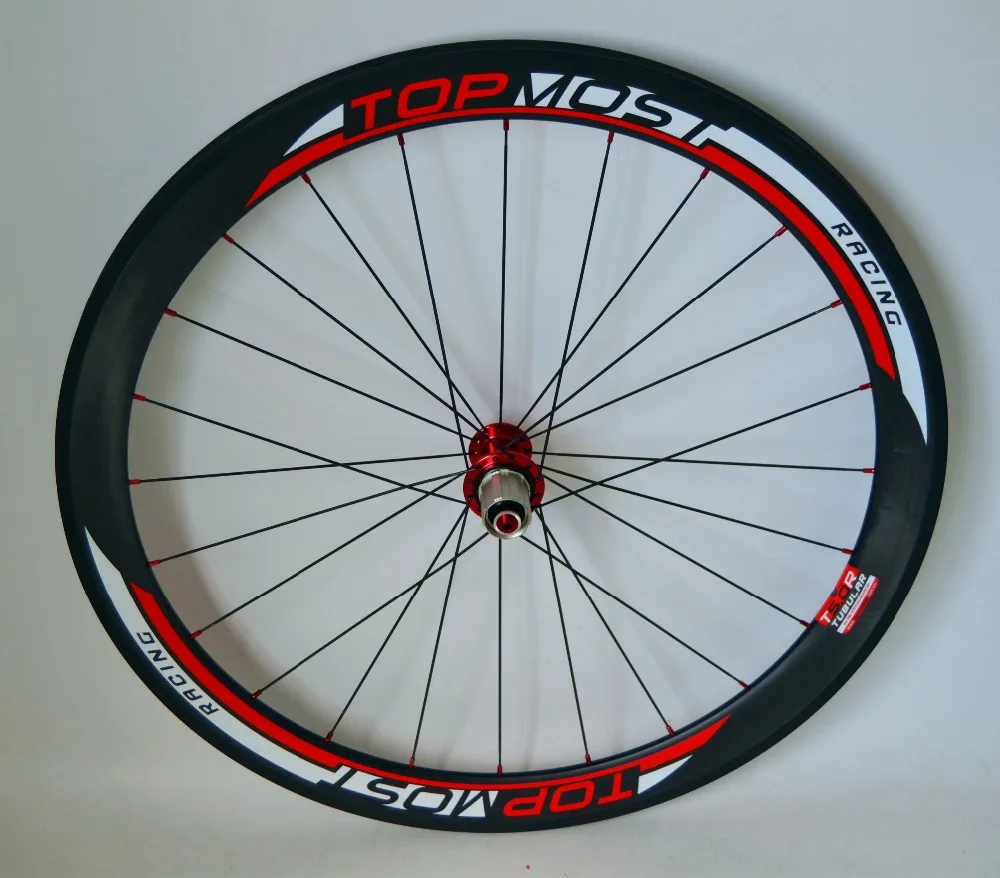 700C TOPMOST 50mm carbon road racing wheelset 23mm width tubular road wheelset 20/24holes UD matte