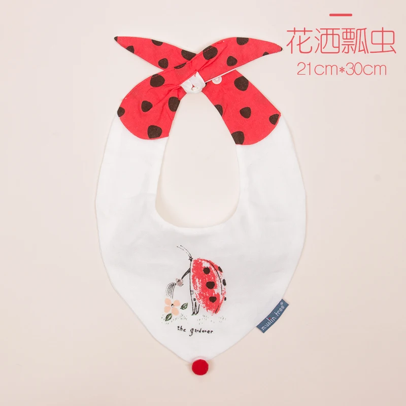 100% Cotton OEM Service Muslin Tree Cotton Washable Baby Bibs Cotton Baby Bibs