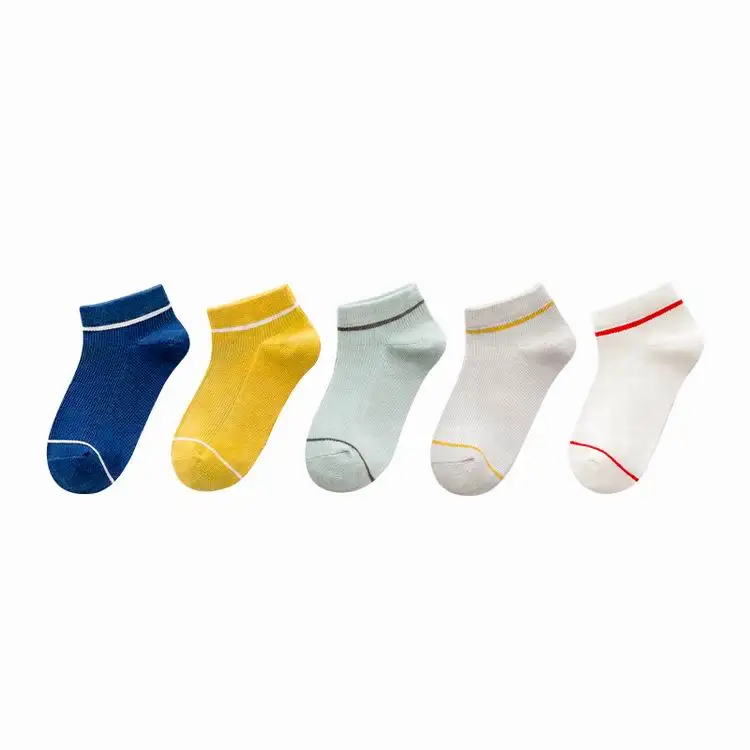 2019 high quality 100% cotton colorful boys girls anklet sport school Socks for children