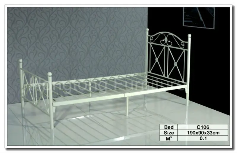 одного размера белый металлический каркас кровати( односпальная кровать)