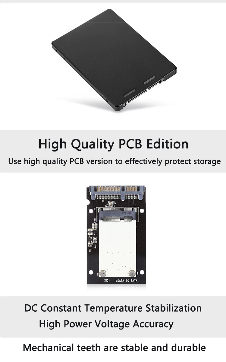
MSATA to SATA 3 ssd adapter m.2 ssd enclosure 