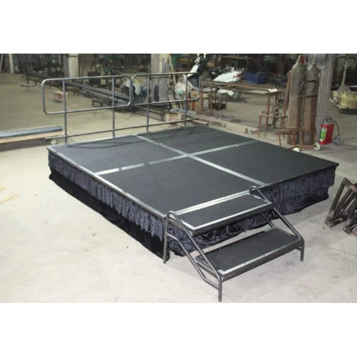 Steel mobile stage with wheels /  Aluminum stage / Plywood stage