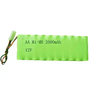 Industrial support used  AA2000mAh Ni-Mh 12 volt rechargeable battery pack with wire and connector