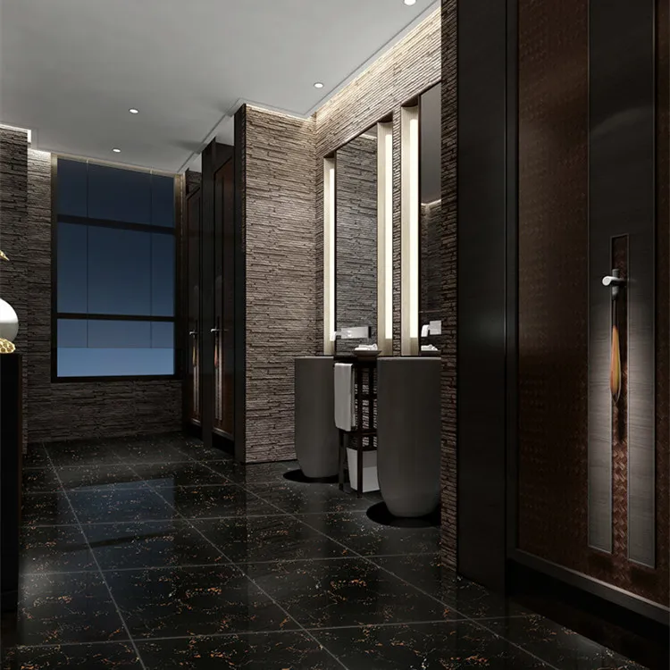 Popular Black Gold Flower Marble Tiles