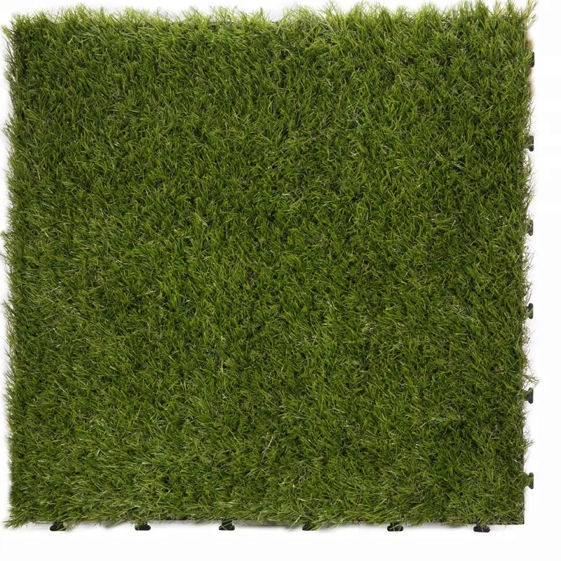 Hot sale in Philippines 60X60CM interlocking cheap artificial grass carpet for garden floor