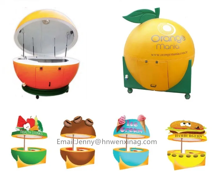 Новое поступление 2017, мобильные тележки из стекловолокна для продажи продуктов