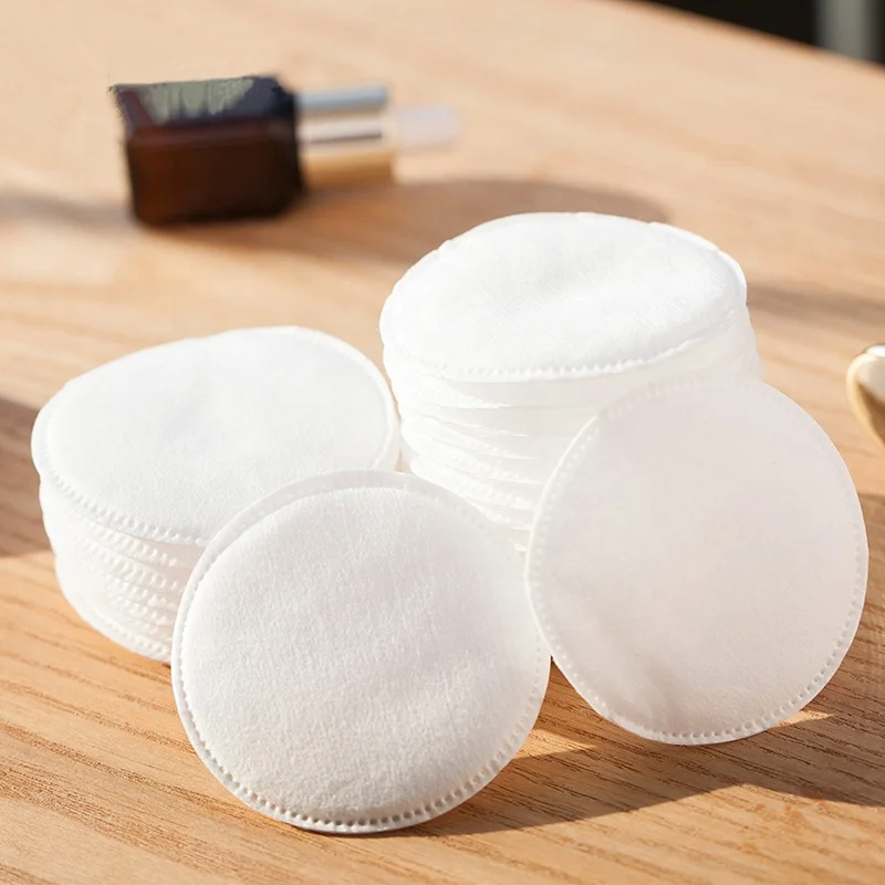 OEM Brand high quality absorbency disposable round natural skin close soft facial cosmetic cotton pads Disposable makeup remove