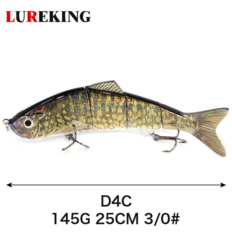 4 Sections Artificial Hard Multi Jointed Fishing Lure 250mm 145g Big Fish Lure Wobbler Musky Saltwater Sectional Fishing Lures