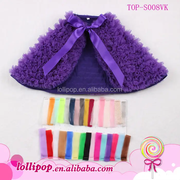 Latest design dusty pink chiffon ruffle puffy baby girls shawls wraps solid color kids girls cape shawls