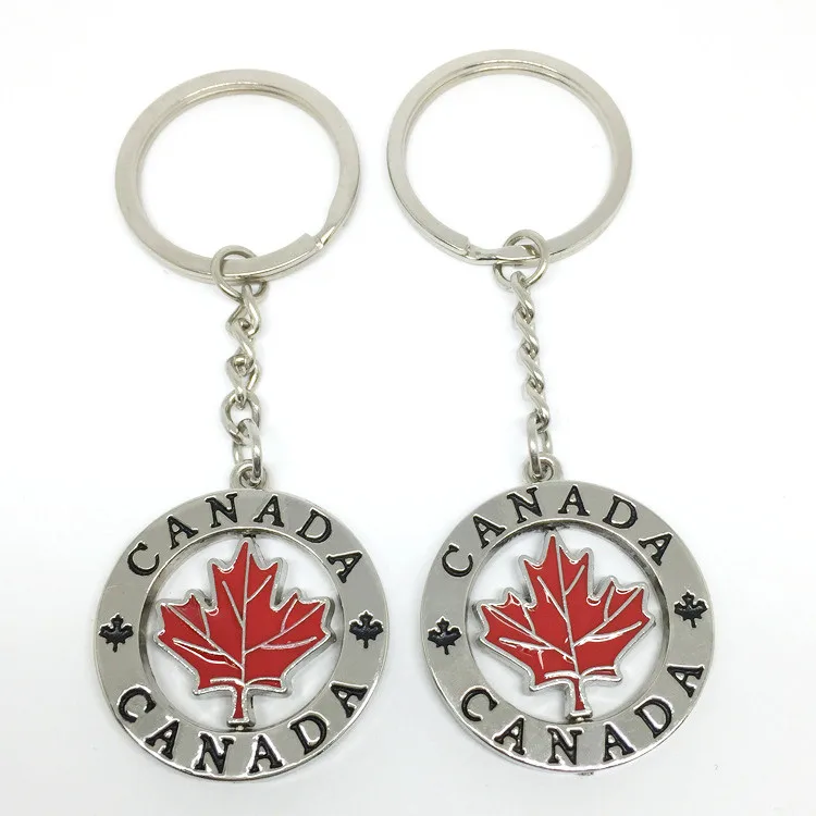 Custom Metal Canada Maple leaf Keychain,  Canada flag  keychain