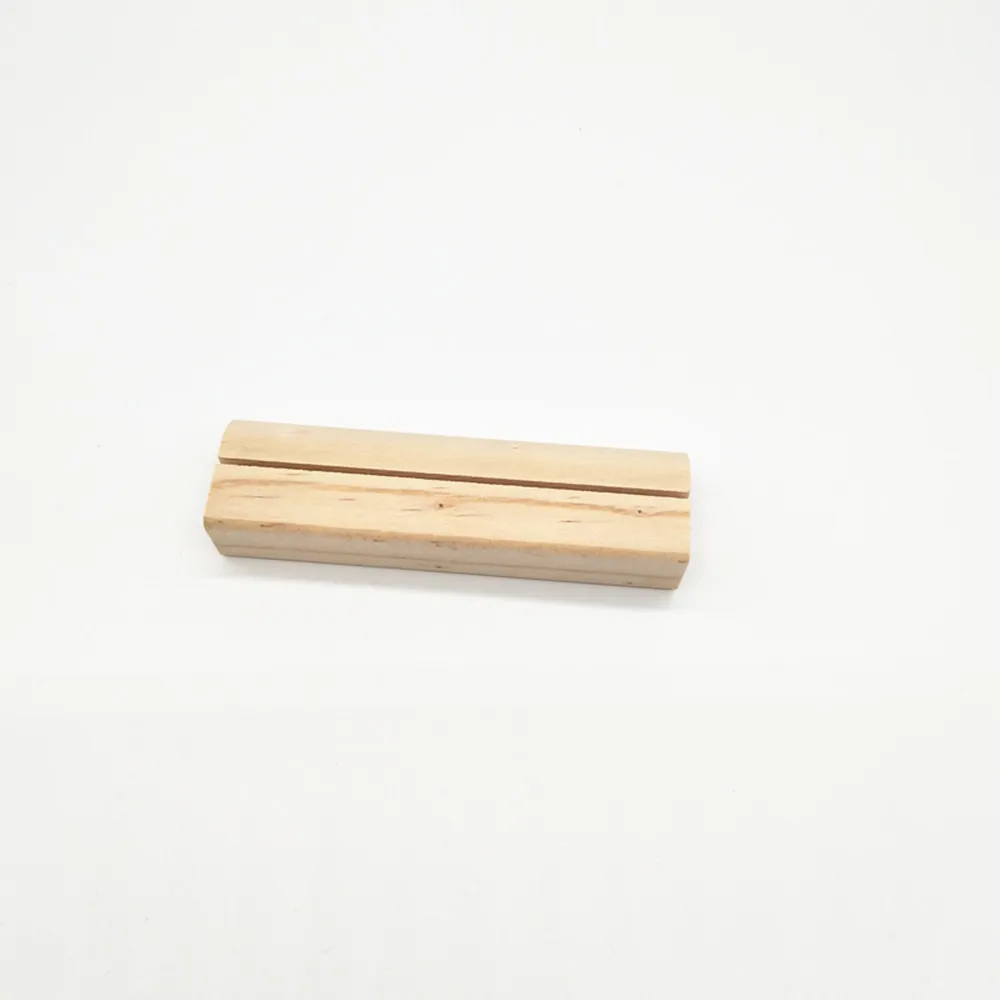 Natural Hotel Restaurant Wedding Place Card Holder Solid Wood Gift Card Display Stand