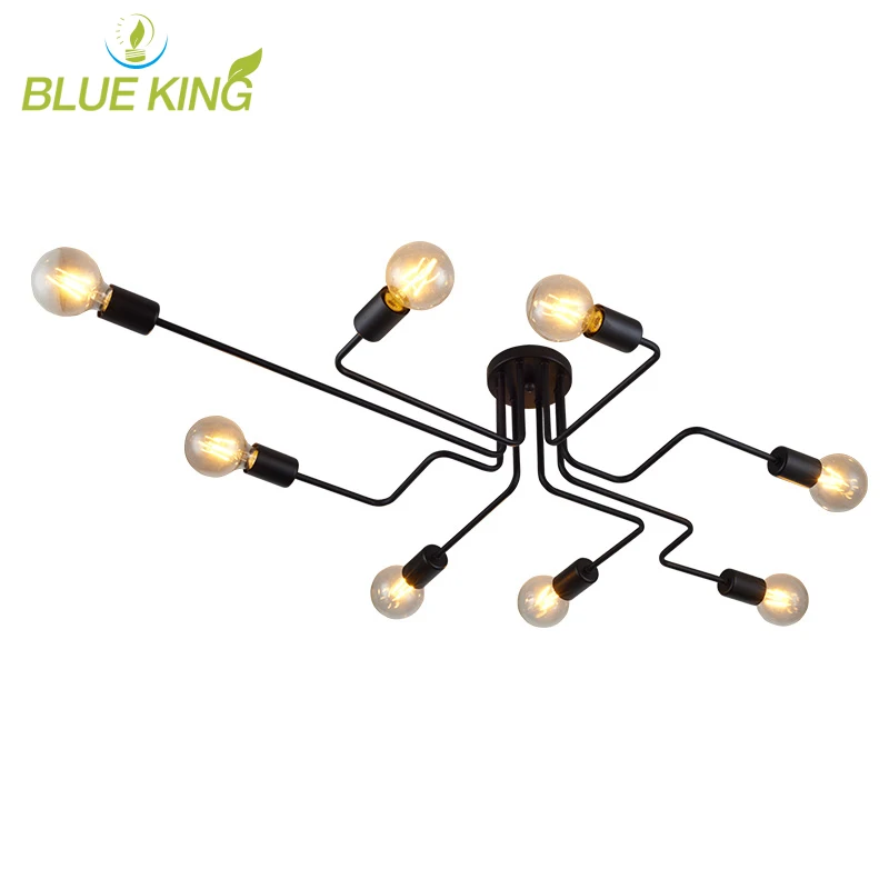 Irregular simple modern living room surface mounted iron art led bulb/ceiling light clothing store ceiling panel lights