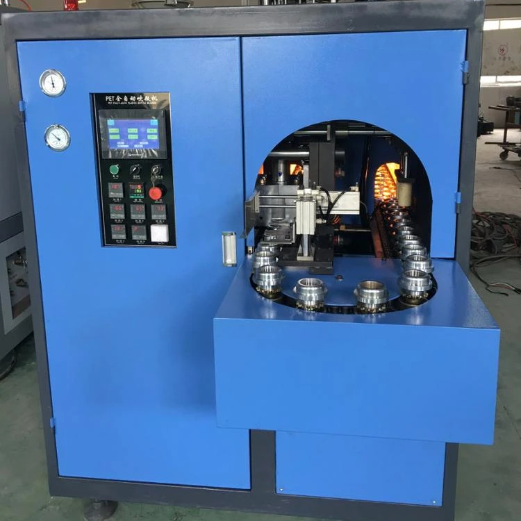 pet jar blow moulding machine machinery 2cavity automatic blowing with preform hand feeding