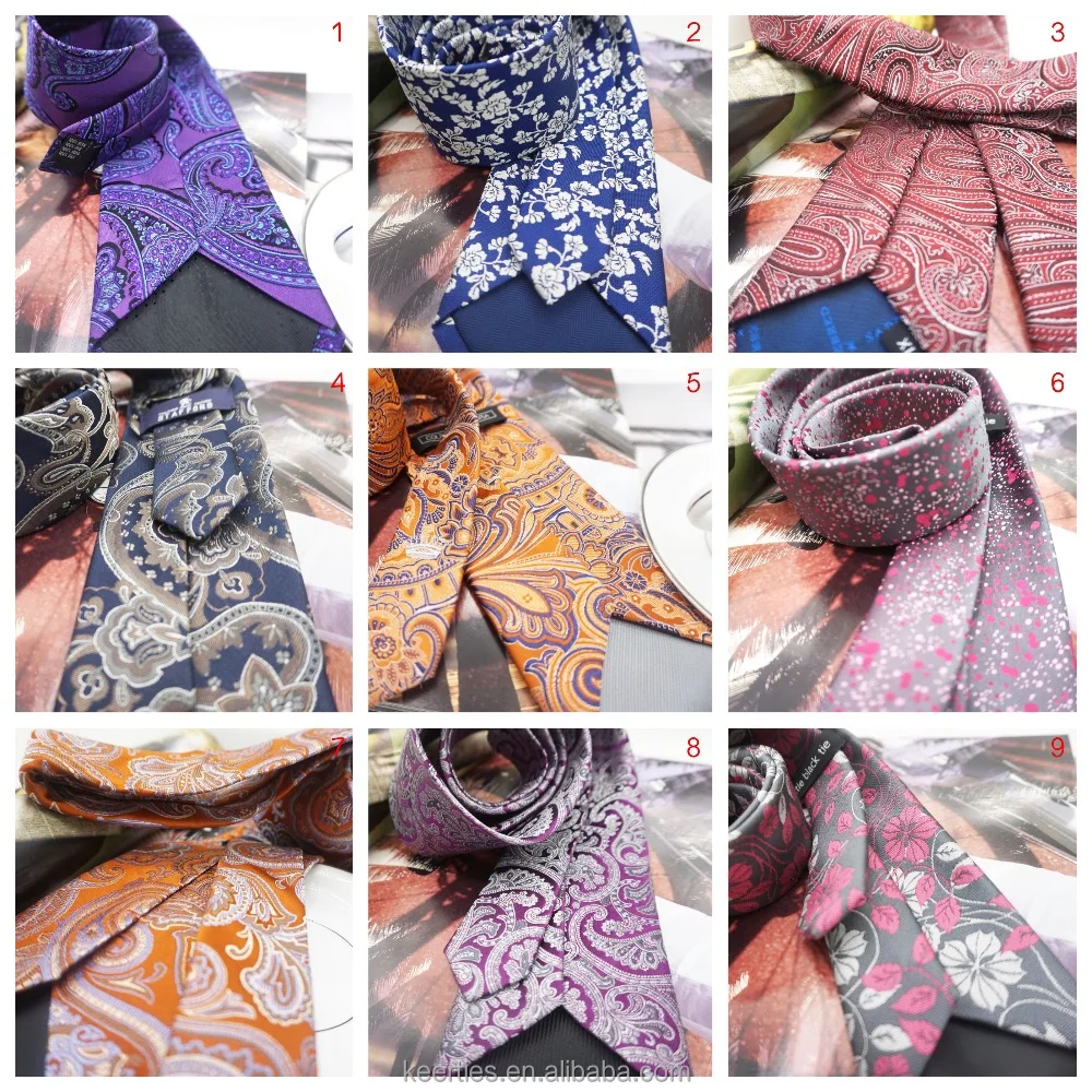 Paisley Italy Jacquard Woven Paisley Silk Necktie, Silk Tie