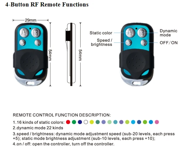
IP68 Illuminated RGB Color Chasing RF remote control LED Wheel Ring light 