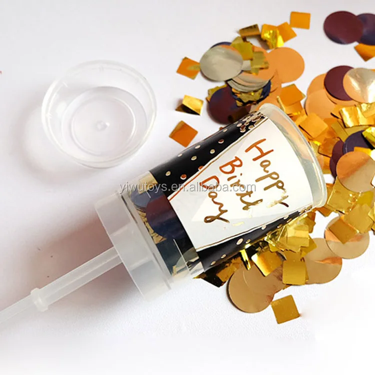 Customized Pink girl boy Gender Reveal Party push pop confetti