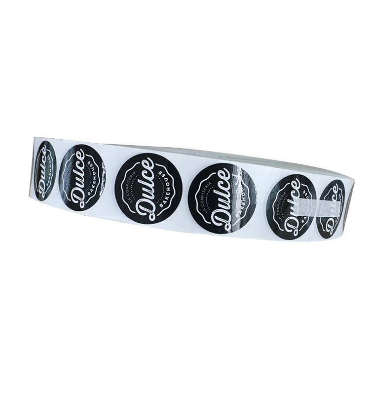Free Sample Adhesive Round Logo Label Sticker Printing Gold Foil barcode label stickers